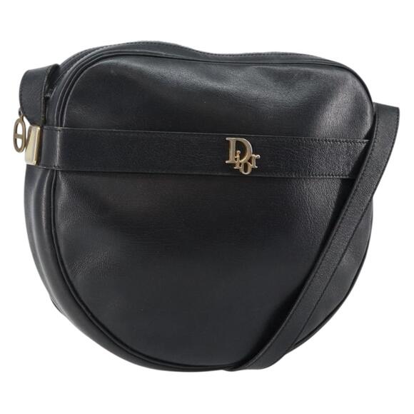 DIOR Shoulder Bag Leather Navy Gold - Picture 1 of 12